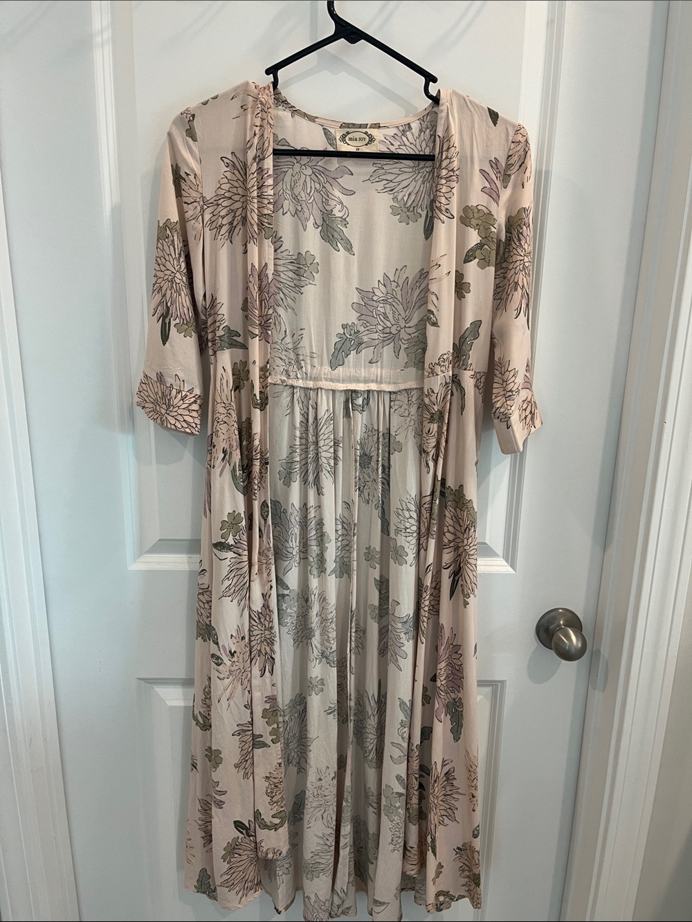 Girls' Floral Pink & Green Lightweight Duster